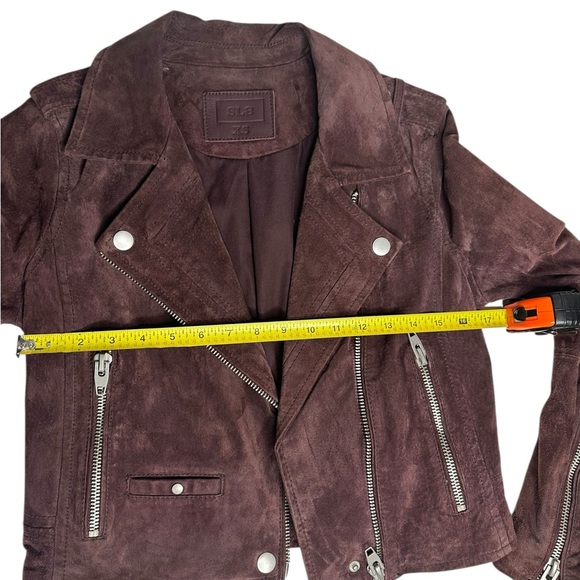 SL8 by BlankNYC Marion Suede Moto Jacket in eggplant xs - Picture 9 of 13